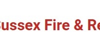 Logo of the East Sussex Fire & Rescue Service with a silver star badge and red shield, next to the organization’s name in bold red text.
